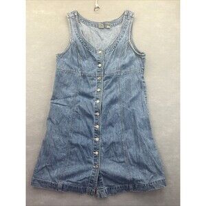 GAP Womens Button Down Sleeveless Denim Jean Dress Womens Size 14